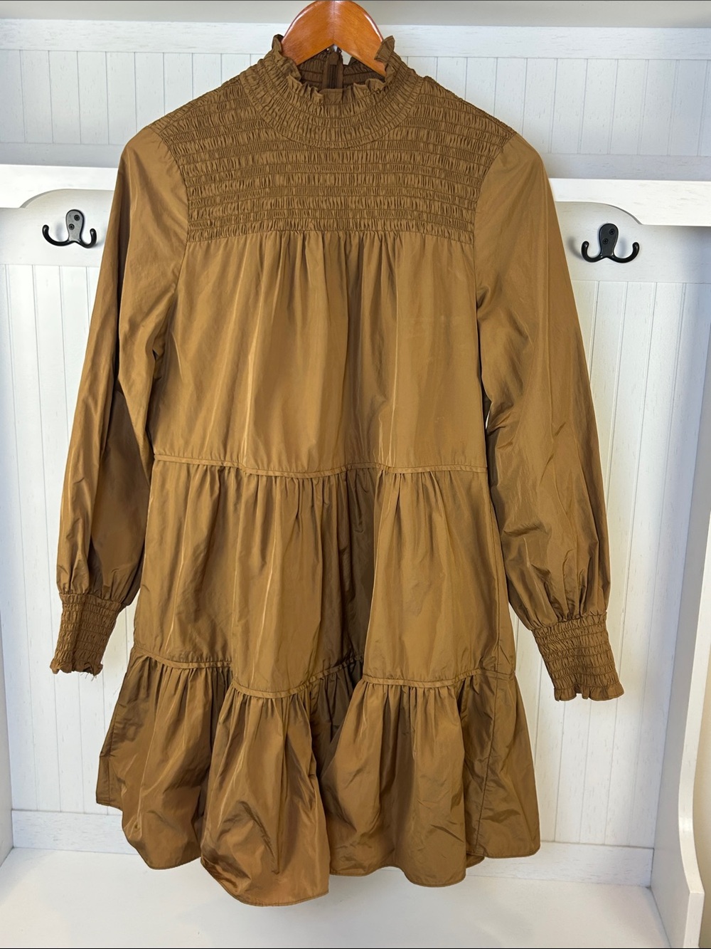 Veronica Beard Vigore Smocked Tiered Ruffle Mini Dress Size 8